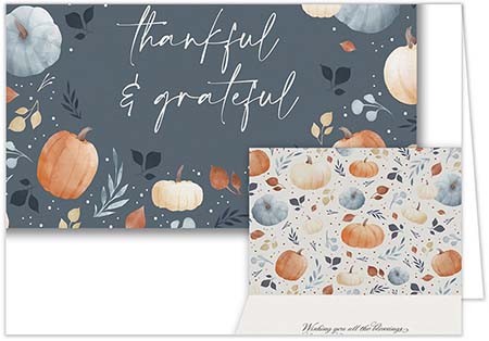 Thanksgiving Greeting Cards by Carlson Craft - Pumpkin Thanks