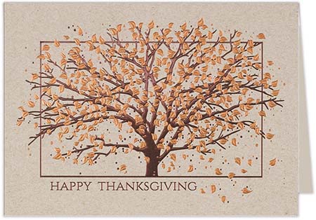 Thanksgiving Greeting Cards by Carlson Craft - Autumn Tree