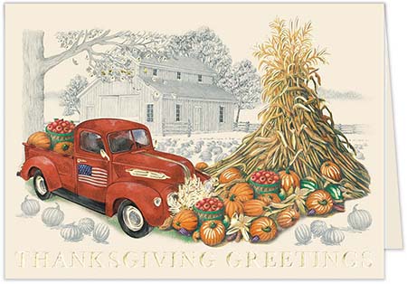 Thanksgiving Greeting Cards by Carlson Craft - American Appreciation with Foil