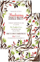 Thanksgiving Invitations by Rosanne Beck (Hand Painted Autumn Fauna)