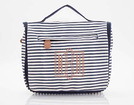 Navy Stripes Hanging Travel Kits by CB Station