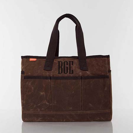 Khaki Waxed Utility Tote Bags by CB Station