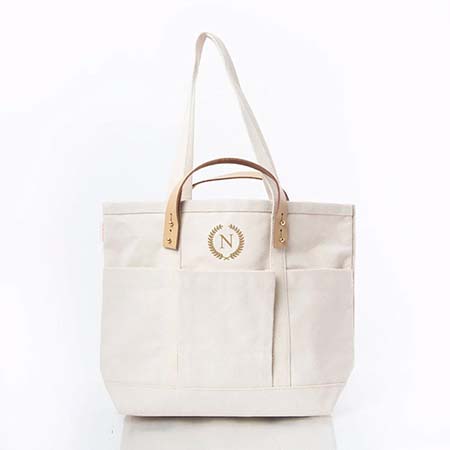 CanvasCraft Natural Leather-Handled Tote Bags by CB Station