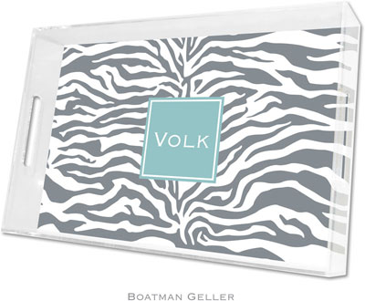 Boatman Geller - Create-Your-Own Personalized Lucite Trays (Zebra Gray Preset - Large)
