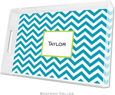 Boatman Geller - Create-Your-Own Personalized Lucite Trays (Chevron Turquoise - Large)