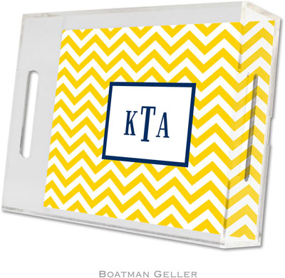 Boatman Geller - Create-Your-Own Personalized Lucite Trays (Chevron Sunflower - Small)