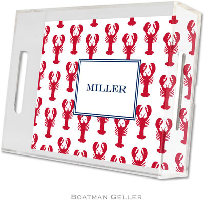Boatman Geller Lucite Trays - Lobsters Red (Small - Panel)